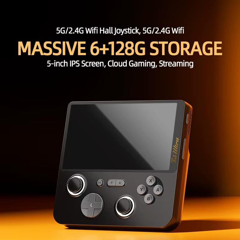 2025 E5Ultra Android Handheld Game Players 5-Inch High-Definition Ips Touch Screen with 6+128Gb Online Battle Game Console ﻿Gift