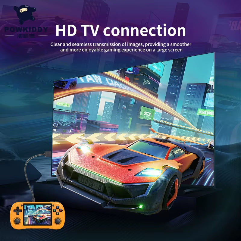 Powkiddy X35H 128G Retro Gaming Handheld 3.5 Inch IPS Screen Linux System 3000Mah Battery Children Gift Console