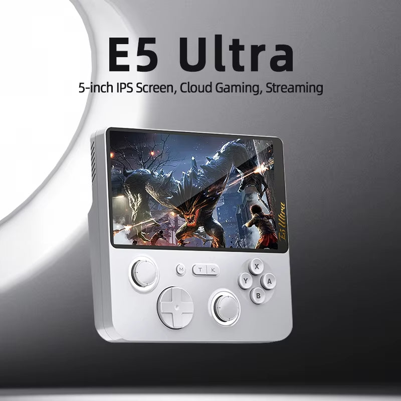 2025 E5Ultra Android Handheld Game Players 5-Inch High-Definition Ips Touch Screen with 6+128Gb Online Battle Game Console ﻿Gift
