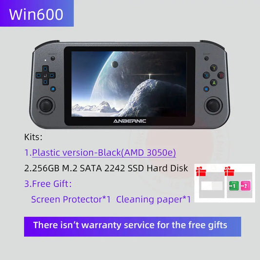 Win600 5.94" Handheld Game Console Portable Gaming Laptop Computer 2 in 1 Gaming Player Support Windows 11 Steam OS
