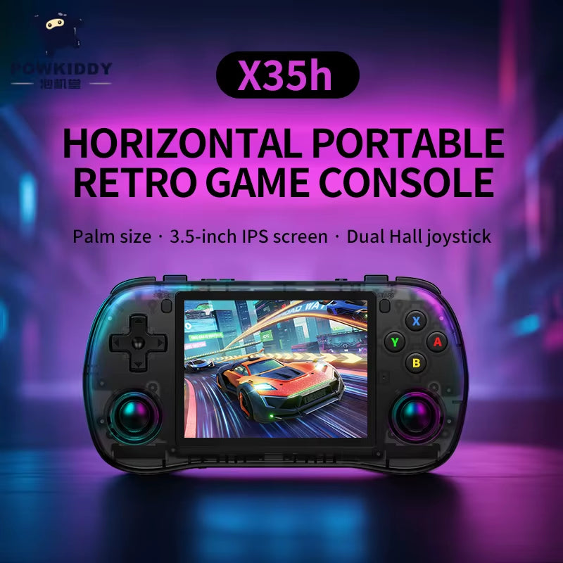 Powkiddy X35H 128G Retro Gaming Handheld 3.5 Inch IPS Screen Linux System 3000Mah Battery Children Gift Console