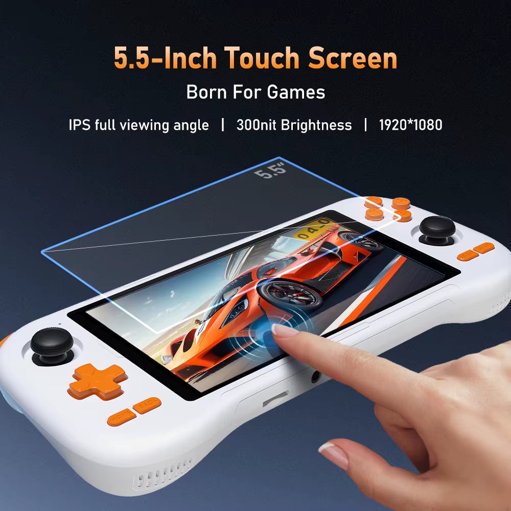 Super Console K56 Android 14 Handheld Game Console 5.5 Inch Touch Screen 5000Mah with 50+ Emulators for DC/MAME/SS/PSP
